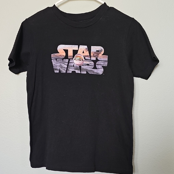 Star Wars Kids Large Black Short Sleeve Baby Grogu Cotton T-Shirt - Picture 1 of 7